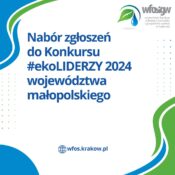 Grafika dekoracyjna nt. Nabór zgłoszeń do Konkursu #ekoLIDERZY 2024 województwa małopolskiego